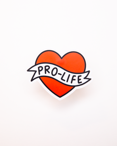 American Traditional Pro-Life Heart Sticker