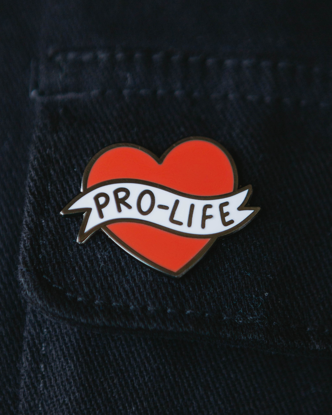 American Traditional Pro-Life Heart Pin