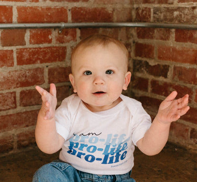 Pro-Life Baby Onesie in Blue